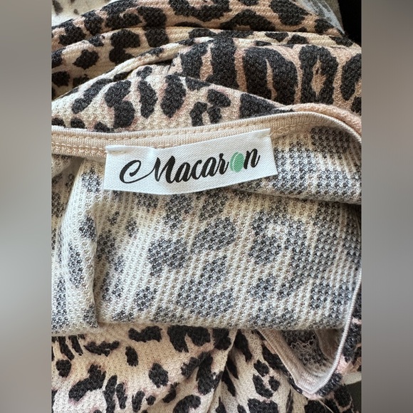 Macaron Animal Print Cold Shoulder Top - Picture 4 of 4